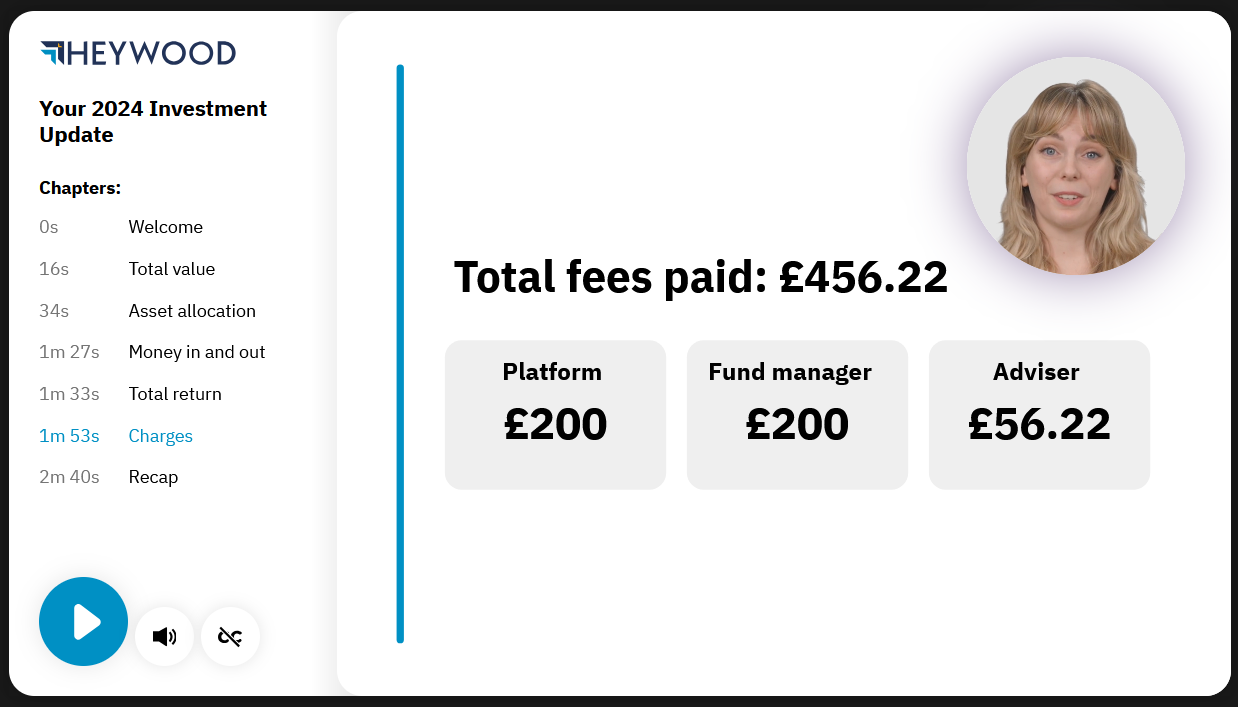 Example of a screen showing clear values